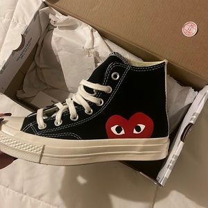Cdg black high top converse